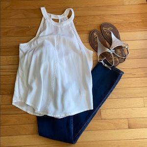 Cloth and Stone white eyelet top